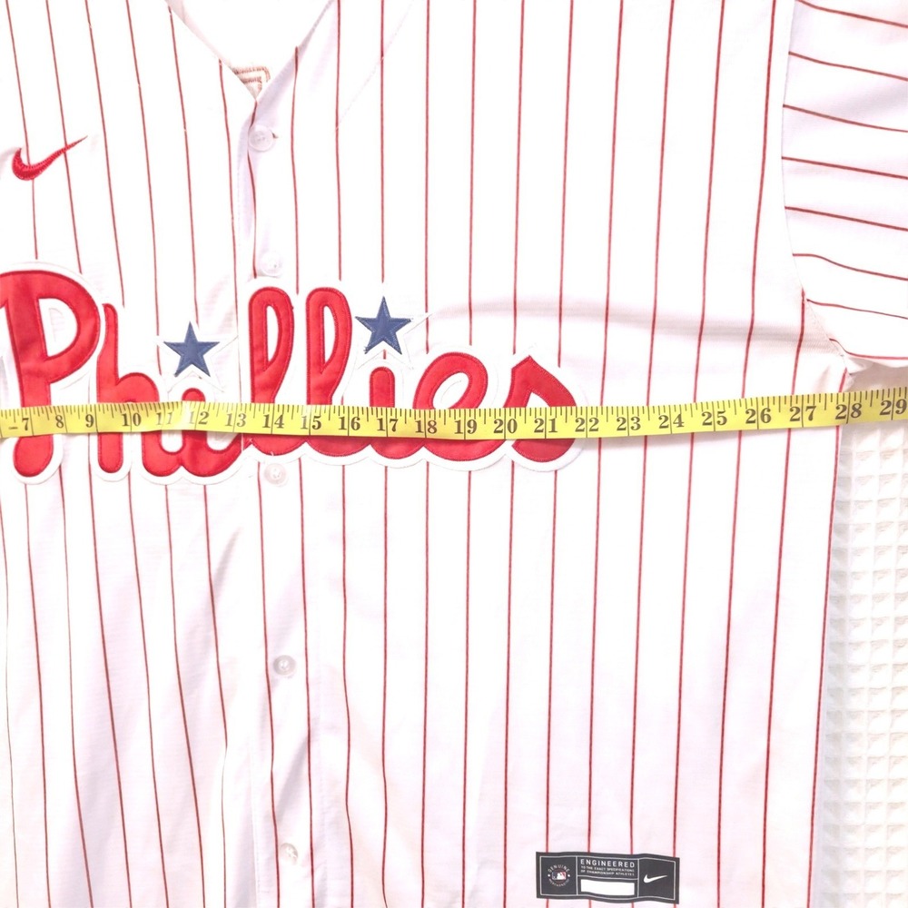 Nike MLB Jersey B.Marsh #16 Philadelphia Phillies Men XXXXL White Red Pinstripe - Picture 10 of 11